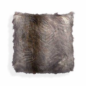 Arhaus NATURAL Faux Fur Feather Pillow Cover 19 x19